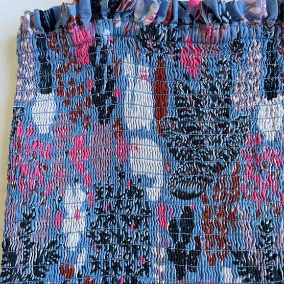 ❤️ Kate Spade Blue Garden Posy Smocked Midi Dress Casual Cotton N3 - Picture 9 of 10